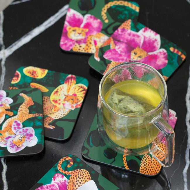 Cheetah Bloom Bloom Coasters – Set of 6