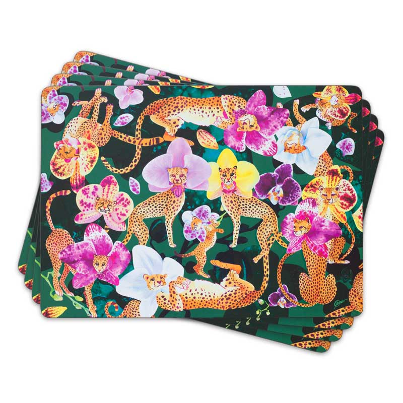 Cheetah Bloom Bloom Placemats – Set of 4