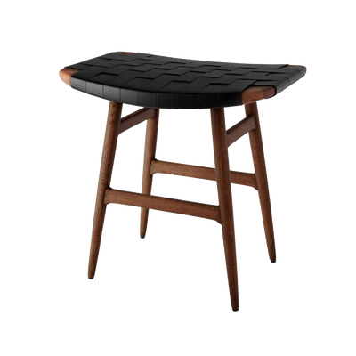 Freja Stool Leather Stripe Seat