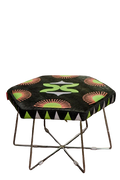 Handpainted Hexagon Metal Guest Stools
