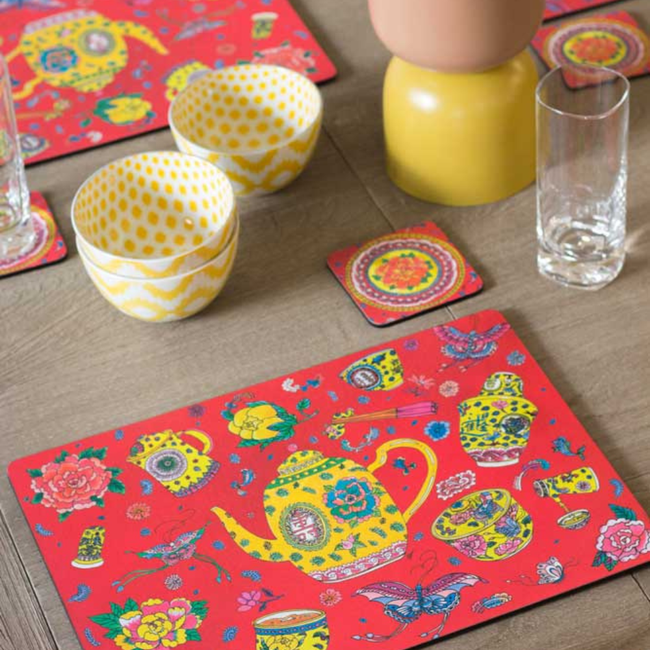 Longevitea Red Placemats – Set of 4
