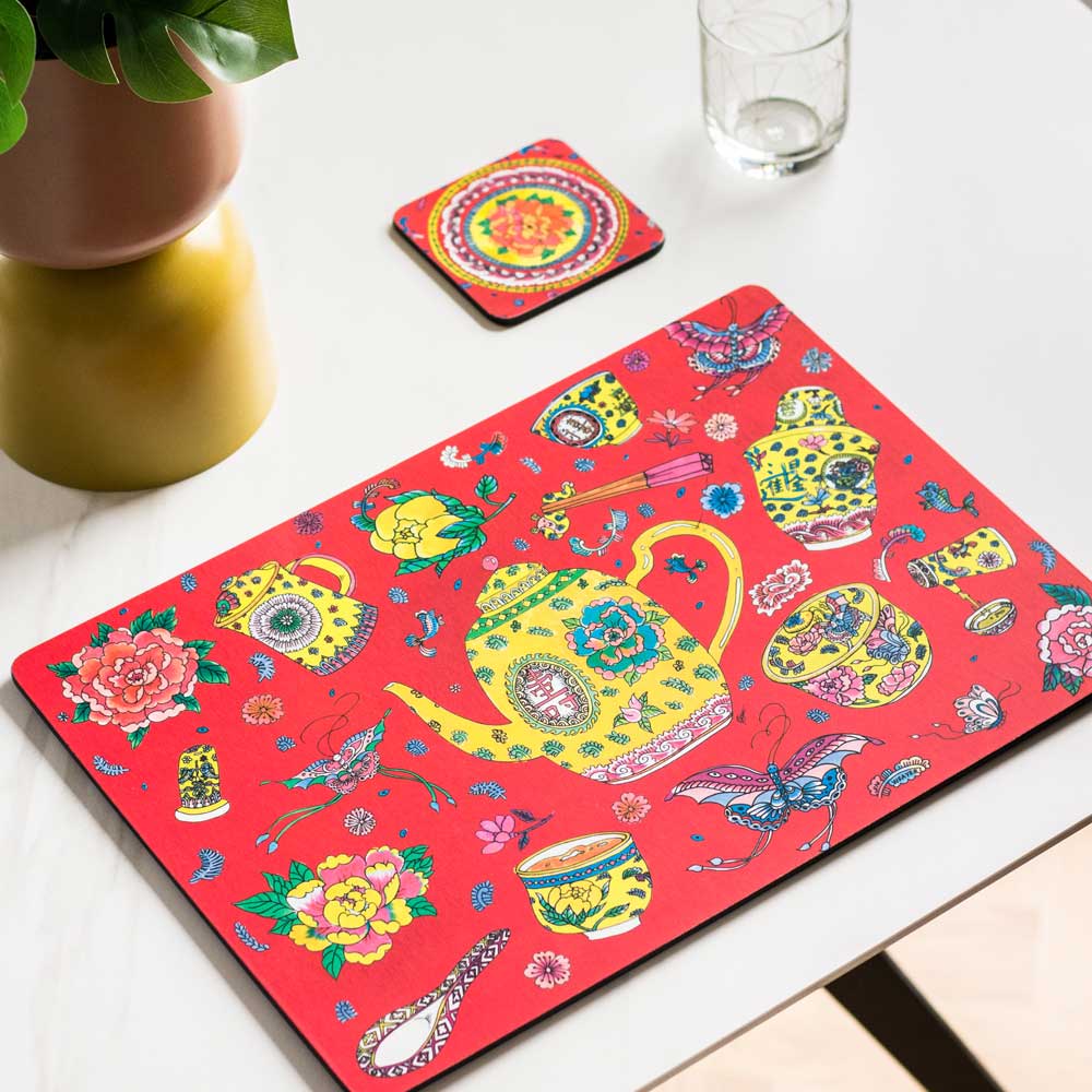 Longevitea Red Placemats – Set of 4
