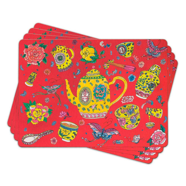Longevitea Red Placemats – Set of 4