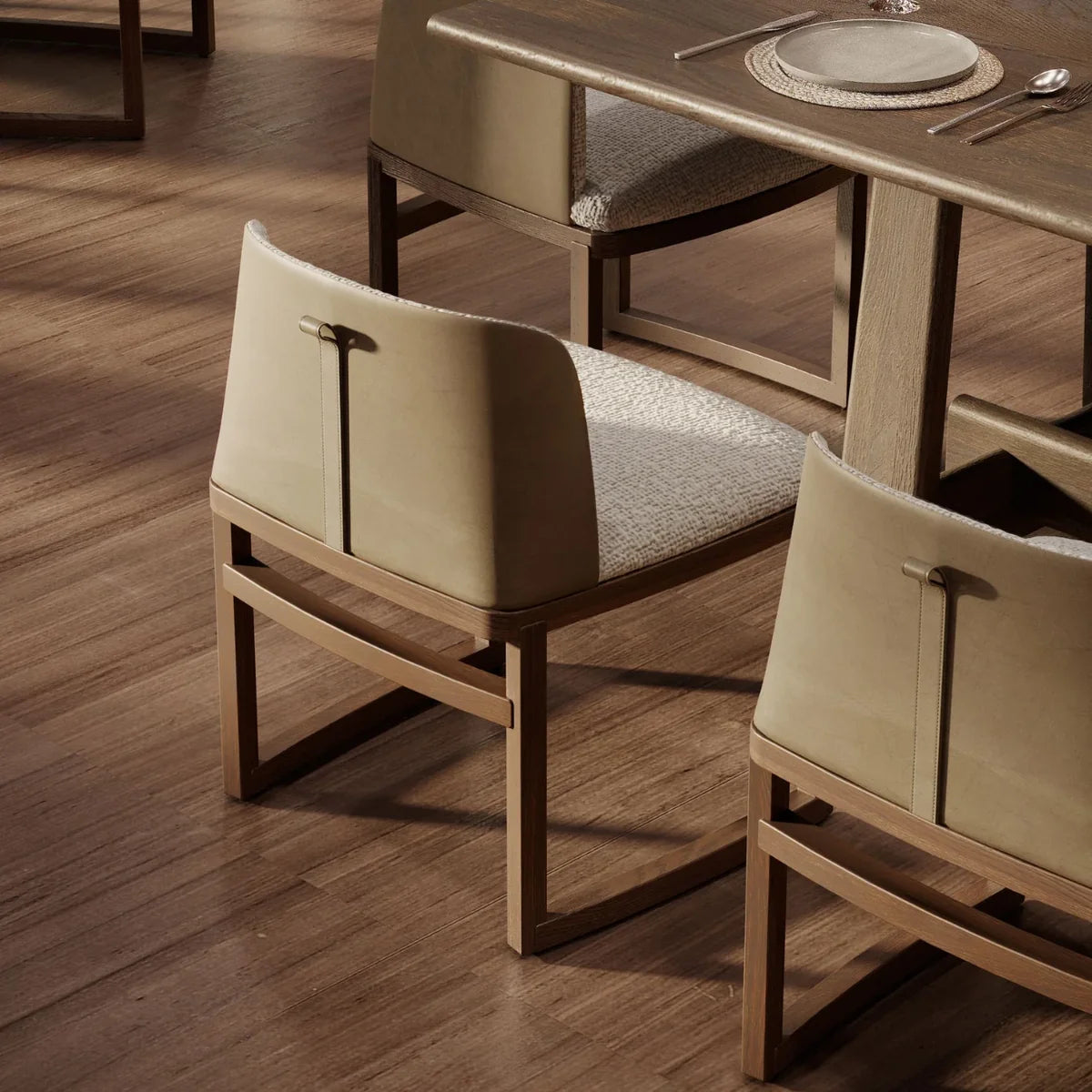 Hida Dining Chair Leather Back