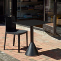 Based on the desire to develop a series of tables to complement the Palissade outdoor furniture collection, French design duo Ronan and Erwan Bouroullec teamed up with HAY to create the Cone Table. Its solid base and ultra-thin steel tabletop share the same graphic design idiom as the rest of the series, enabling the table to be strong without being bulky and elegant without being fragile.