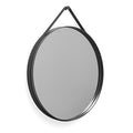 Based on the concept that restraint is best, Strap Mirror has kept the design stripped to a clean, circular shape. Strap features a groove around the edge to contain a sturdy rubber strap that is used to mount the mirror on the wall. With its functional and minimalistic design, Strap Mirror is perfect for hanging in bedrooms and halls and not suitable for wet rooms.